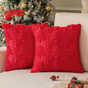 HKM-722899 Plush Snowflake Decorative Throw Pillowcase for Holiday and Festive Home Accents