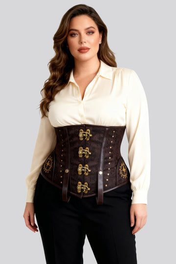 Brown Jodean Embroidery Underbust Corset