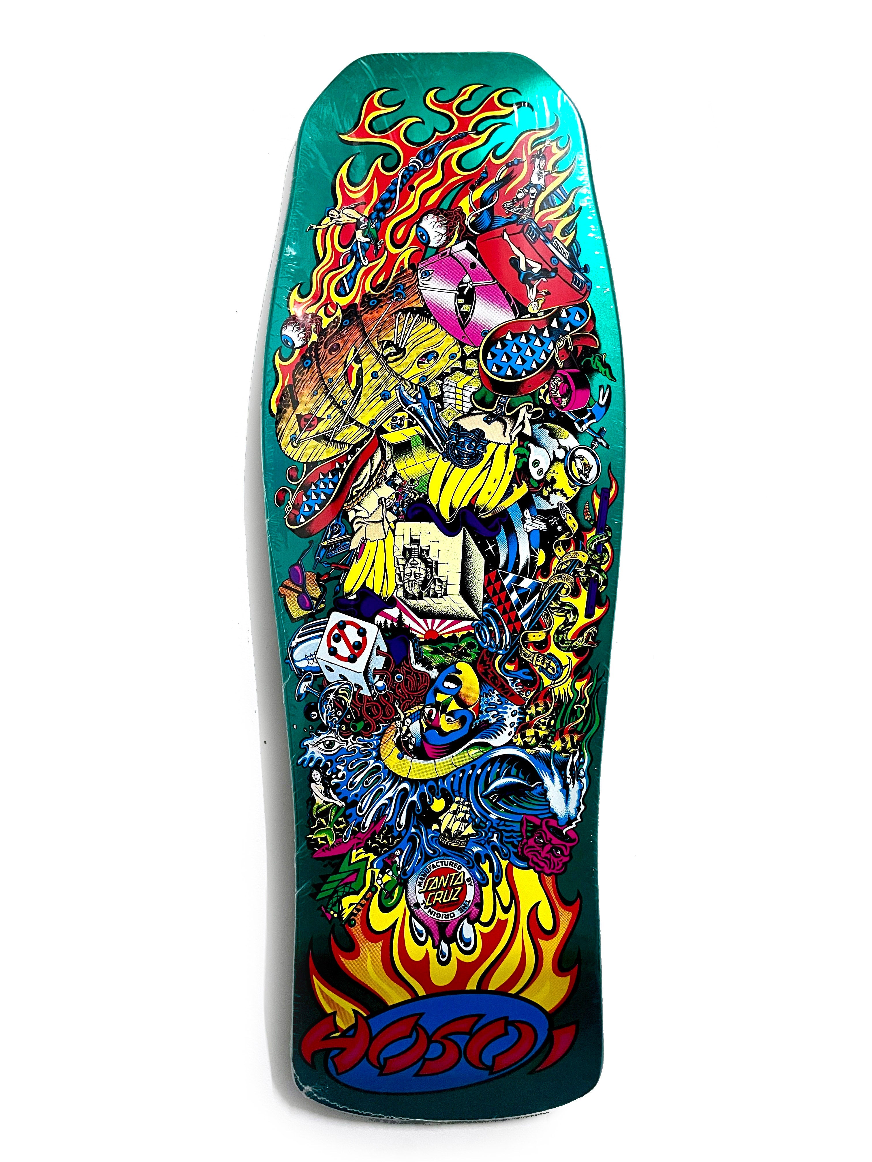 SANTA CRUZ DECK REISSUE HOSOI COLLAGE METALLIC GREEN
