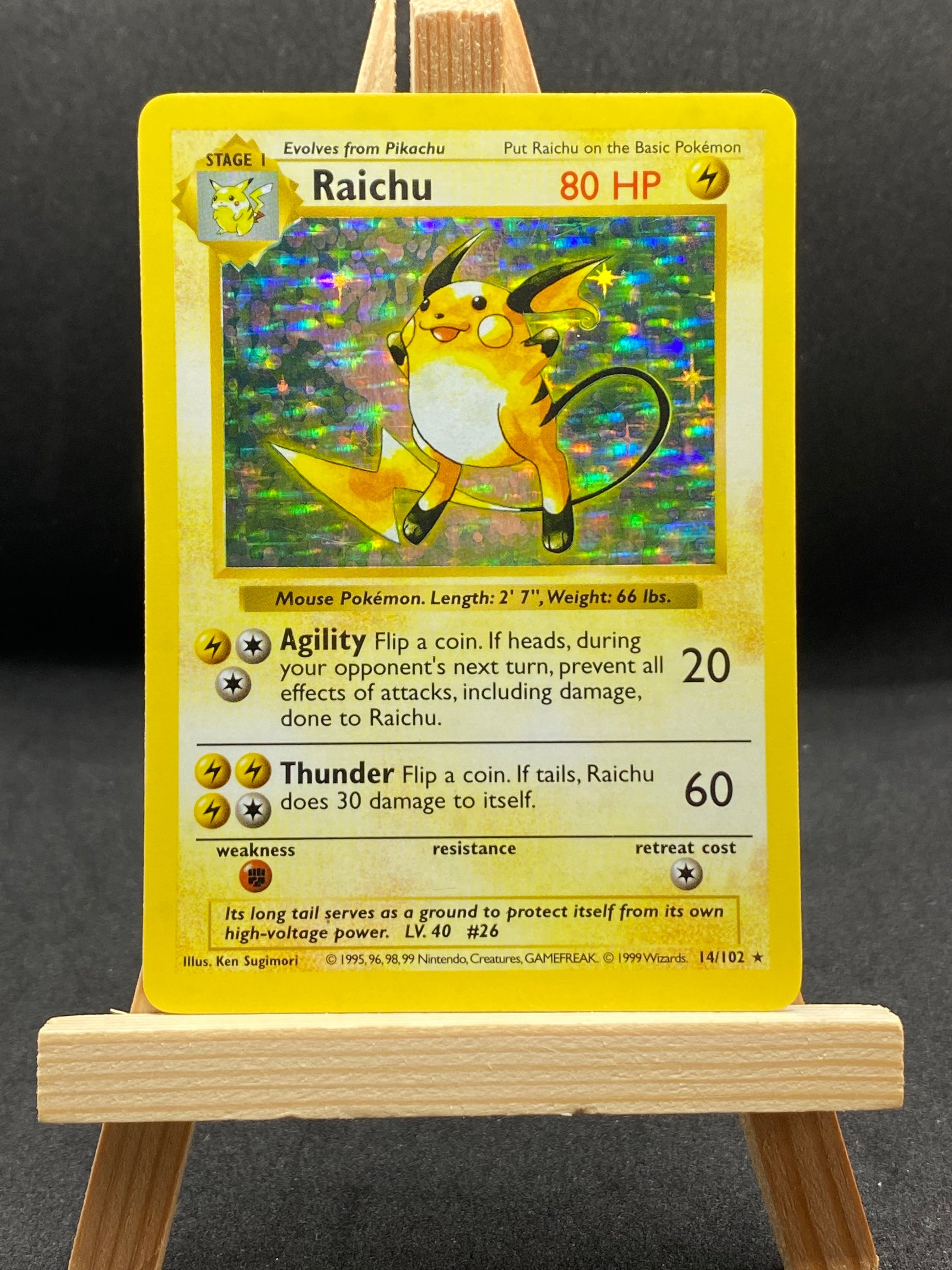 Raichu - 14/102 - Holo - Base set - Shadowless - [Exc]