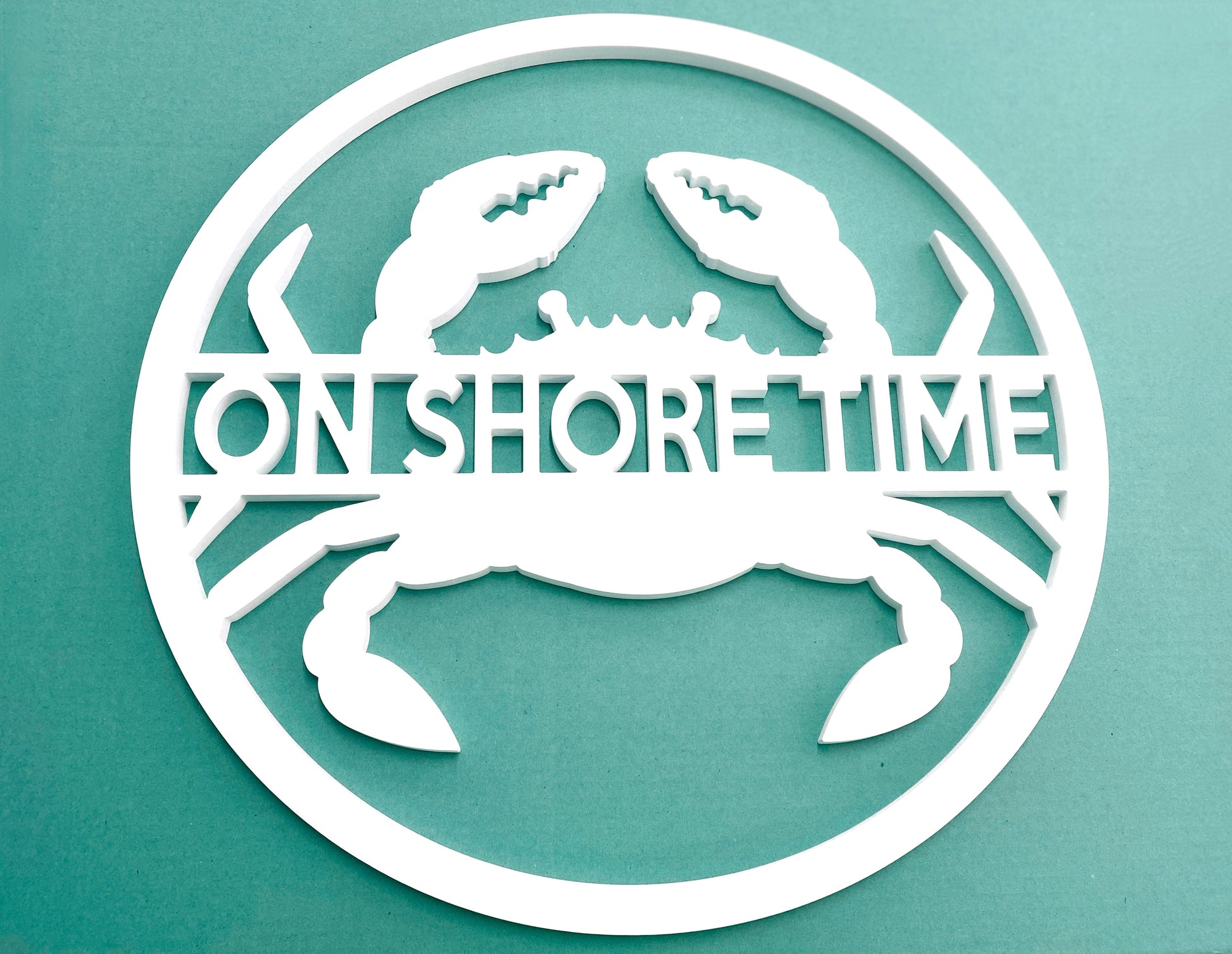 Weatherproof Custom Crab Outdoor Wall Art – Coastal Beach House Nautical Sign (Personalized Text)