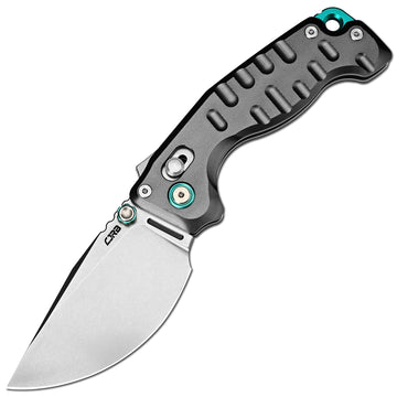 CJRB Doubletap Thumb Stud & Recoil Lock V2 Tatical Knife Gray 7075-T6 Aluminum Handle(3.86'' D2 Stone Wash Blade) J1970-GAL (Exclusive)