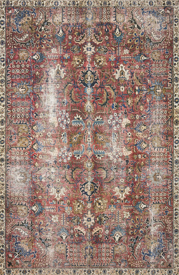 Chris Loves Julia x Loloi Rug in Merlot, Multi - 7'6" x 9'6"