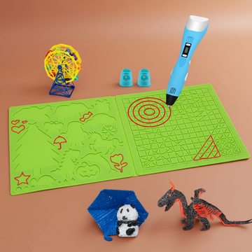Tapis silicone stylo 3D • modèle géométrique rainuré pour stylo 3D PLA ABS