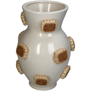 Vase Cookies Dolomite Beige 15.2x15.2x21.8cm