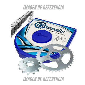 Kit De Arrastre Casarella Boxer Platino 100 4h(Pt42c-Pd14c-428-H-122-C) Cadena Niquelada