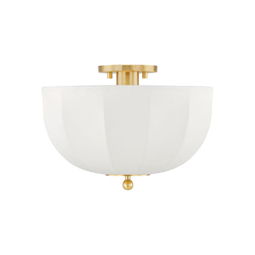 Mayfair Flush Mount 13", Aged Brass