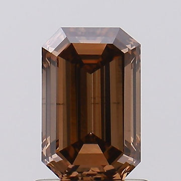 1 Carat Lab Grown Emerald Cut Diamond Brown Colour VS2 Clarity