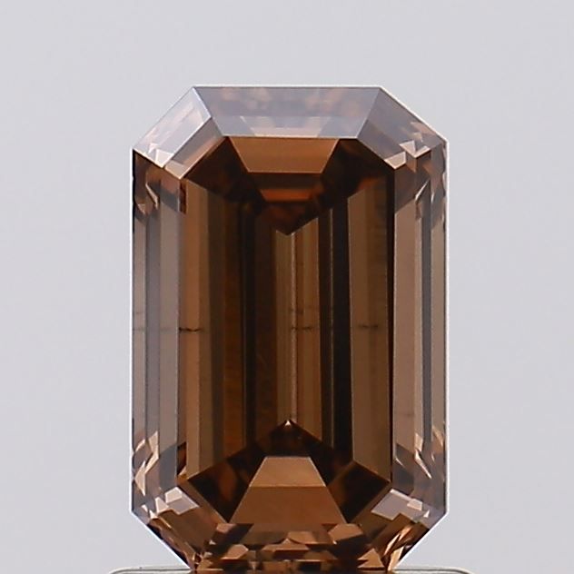 1 Carat Lab Grown Emerald Cut Diamond Brown Colour VS2 Clarity