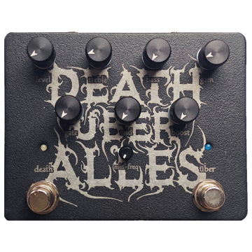 Lictlaerm Audio Guitar effects pedal with 'Death Uber Alles' branding on a white background