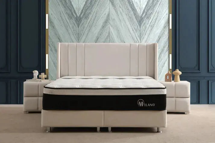 Lit Coffre Alma Velours beige Swedzo-Meuble