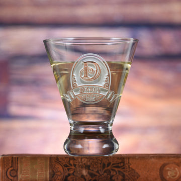 Engraved, Monogrammed Oval Martini Glass