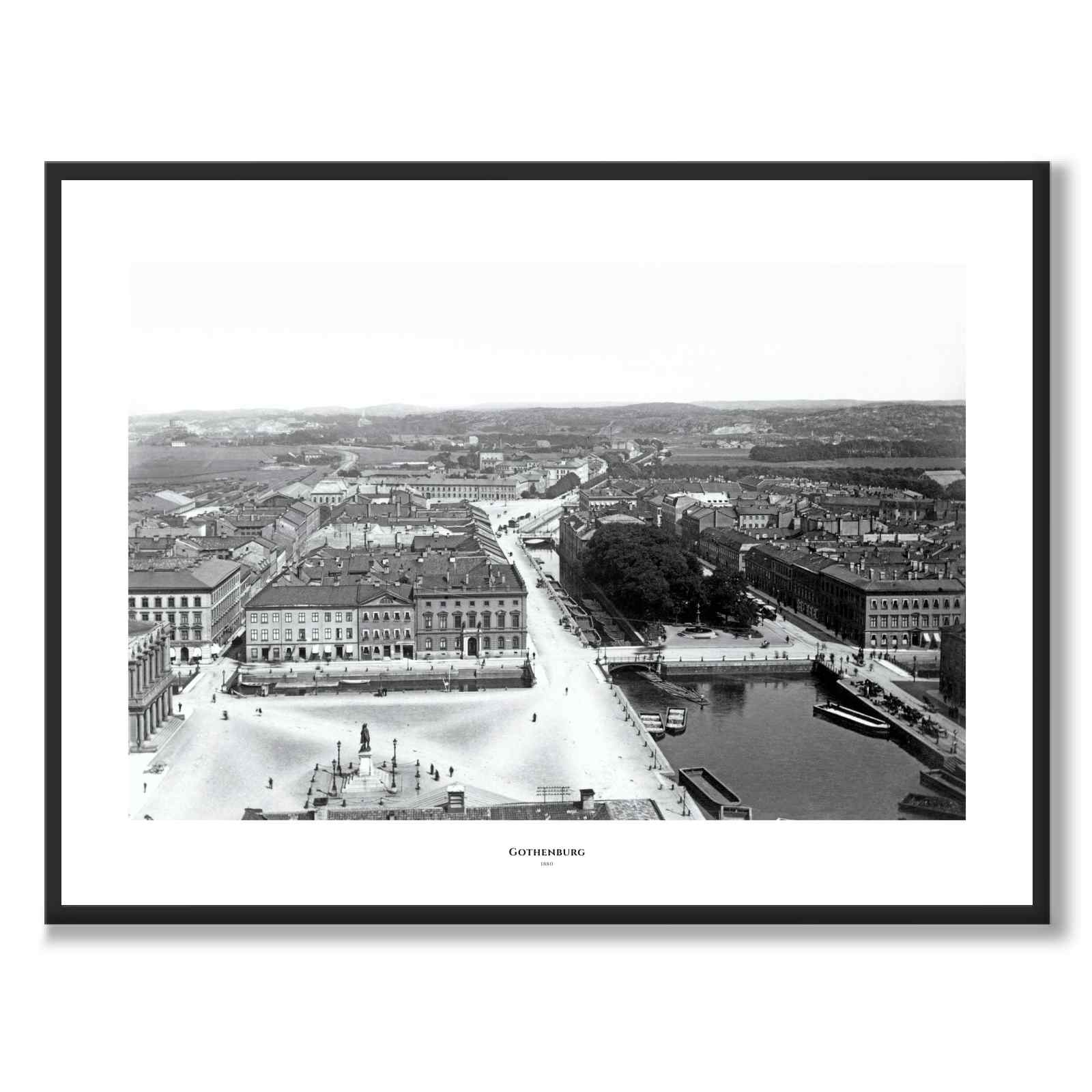Gothenburg 1880 as a historic Gothenburg poster from Historly – with white border and title