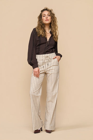 MipiaceTrousersStraightHeavyClassicStripePrintLatte__1