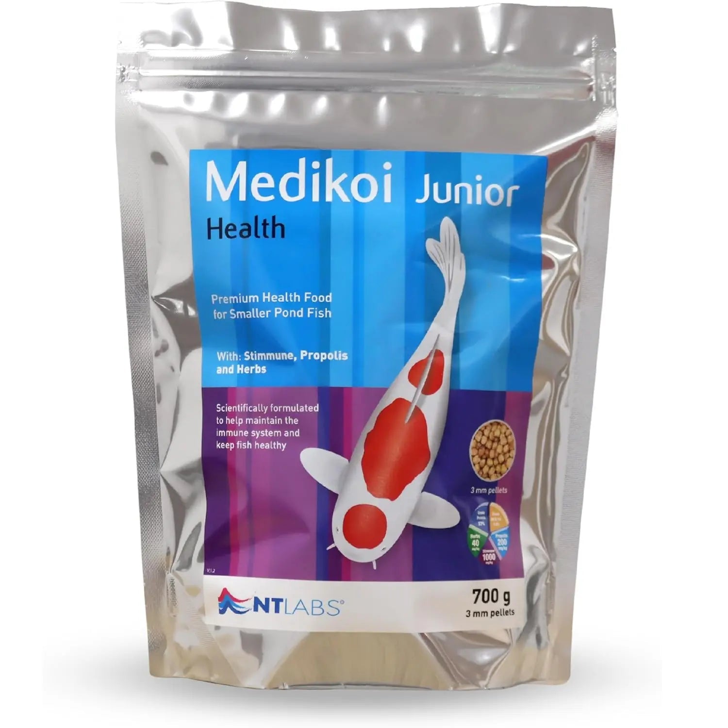 NT Labs MediKoi Health Junior 3mm Koi Pellet Food 700g Nt Labs