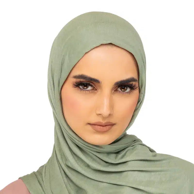 Elegant Jersey Hijab Lime Green 14