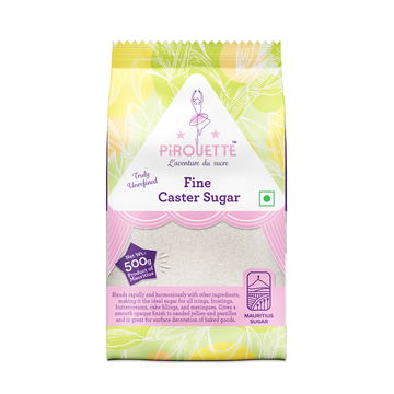 Sugar | Fine Caster Sugar - Truly Unrefined &amp; Unbleached - Mauritius Sugar - For Icings, Frosting, Buttercreams, Cake Fillings And Meringues - No Added Colour, No Added Syrup &amp; Non GMO - Pirouette - 500gm