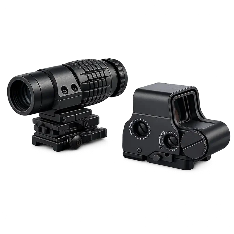 Plastic 558 Holographic Sight + 3x Flip Up Magnifier Optics Combo-m416gelblaster-black-m416gelblaster