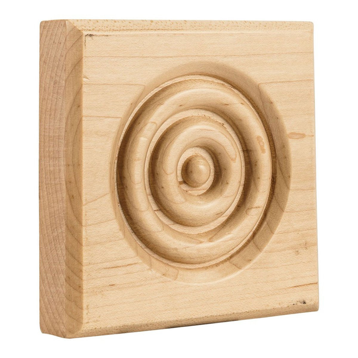Hardware Resources 4" x 4" x 1" Oak Traditional Rosette Moulding-DirectCabinets.com
