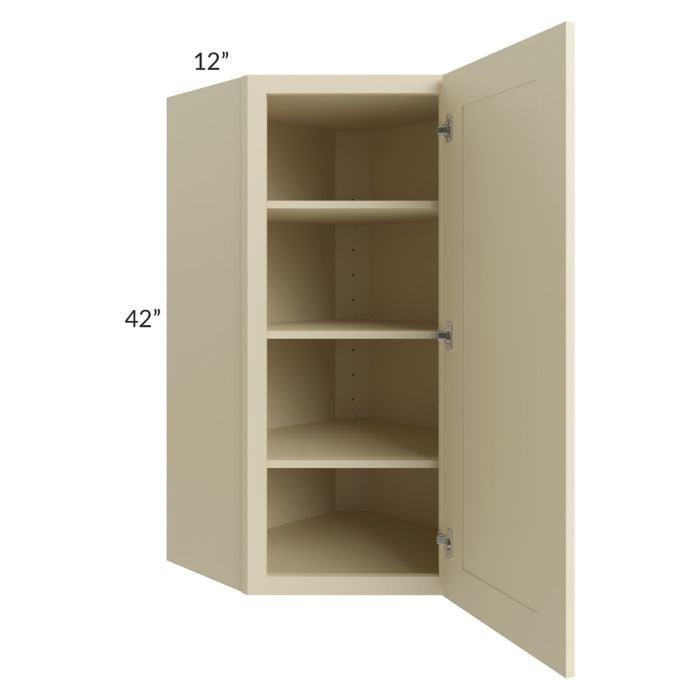 RTA Casselton Ivory 24" x 42" Wall Diagonal Corner Cabinet
