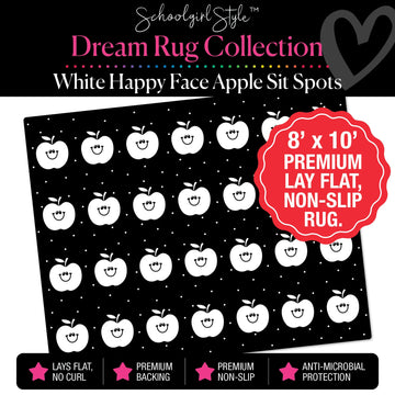Black and White Apple Sit Spot Classroom Rug by Schoolgirl Style