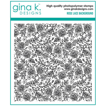 Gina K Designs Rose Lace Background Clear Stamp gkd200