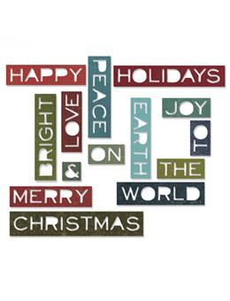 Tim Holtz® Alterations by Sizzix Thinlits™ Dies - Holiday Words - Thin 2, 14pk