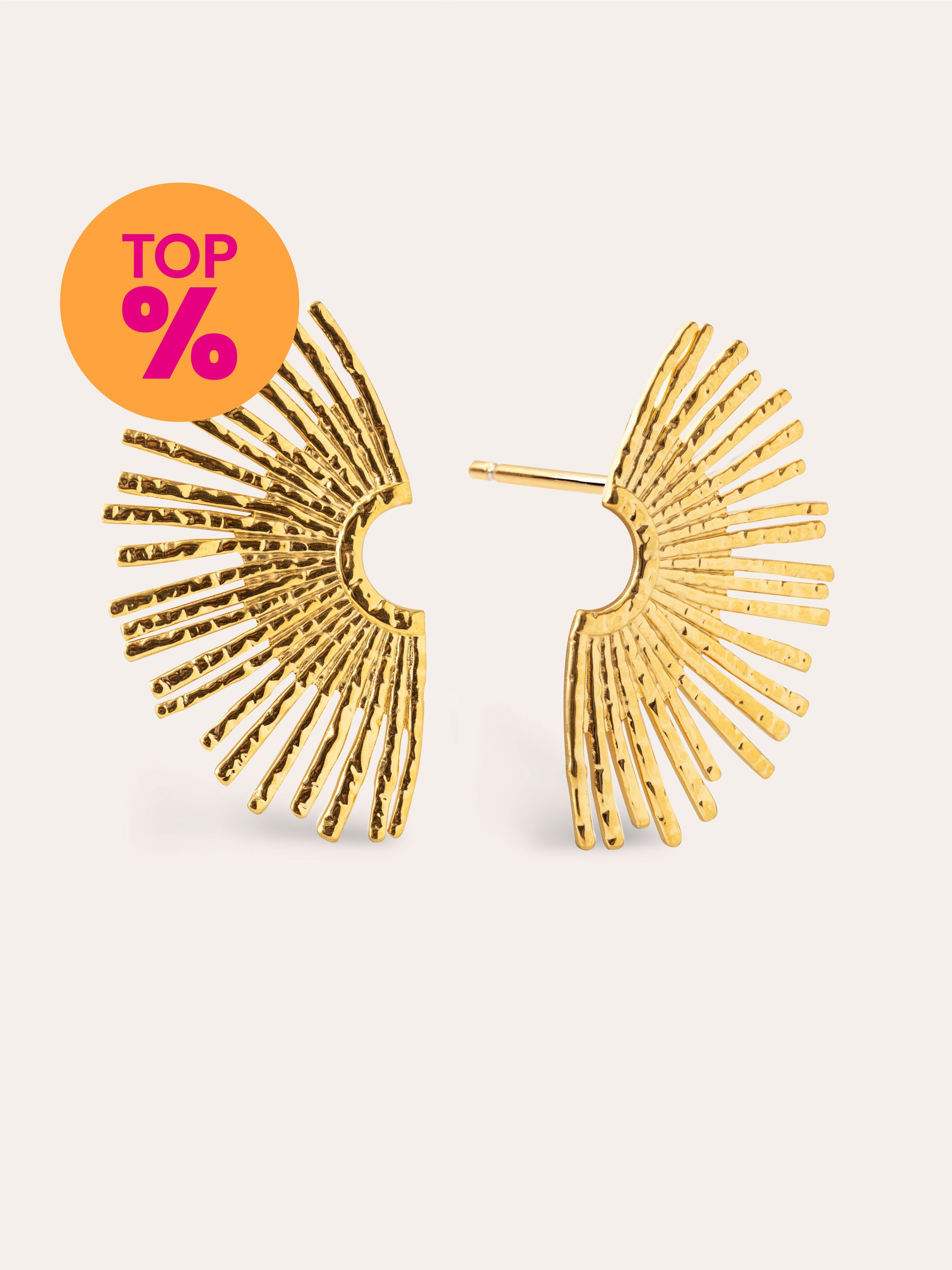 Pendientes Sunbeam Acero Baño Oro