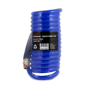 Powerhand PU-oprolbare spiraalslang 6,5 x 10 mm, 1/4“ aansluiting