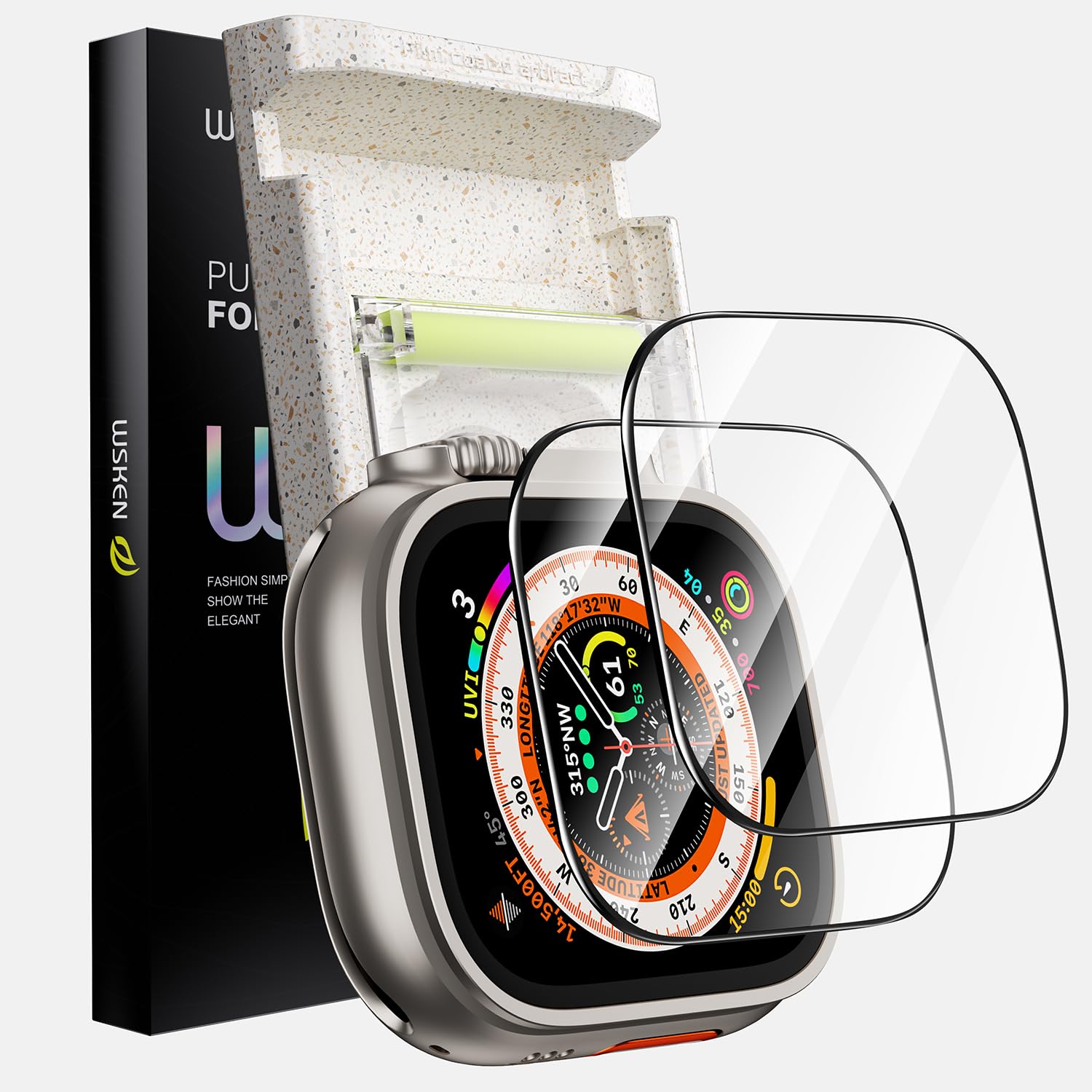 WSKEN for Apple Watch Ultra 2/Ultra HD Screen Protector 49mm, 2 Pack - WSKEN