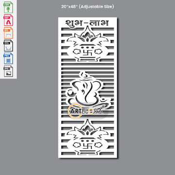 Grill Design Kalash Ganesh Laser cutting