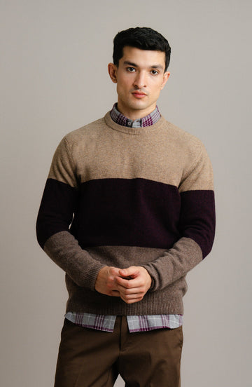Lambs Wool Crew Sweater-Full Sleeves