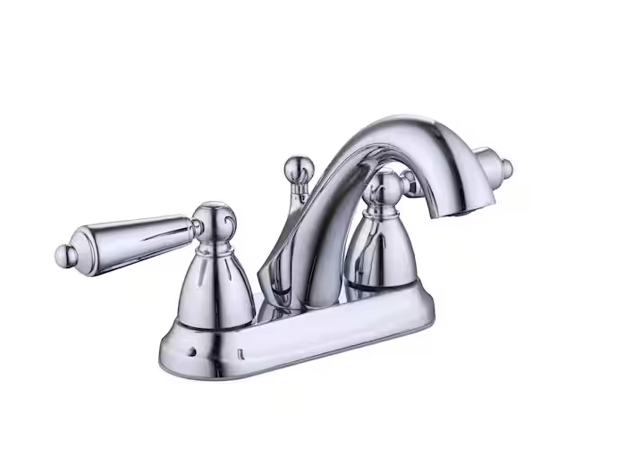 Glacier Bay Teapot 4 in. Centerset Double-Handle Bathroom Faucet in Polished Chrome
