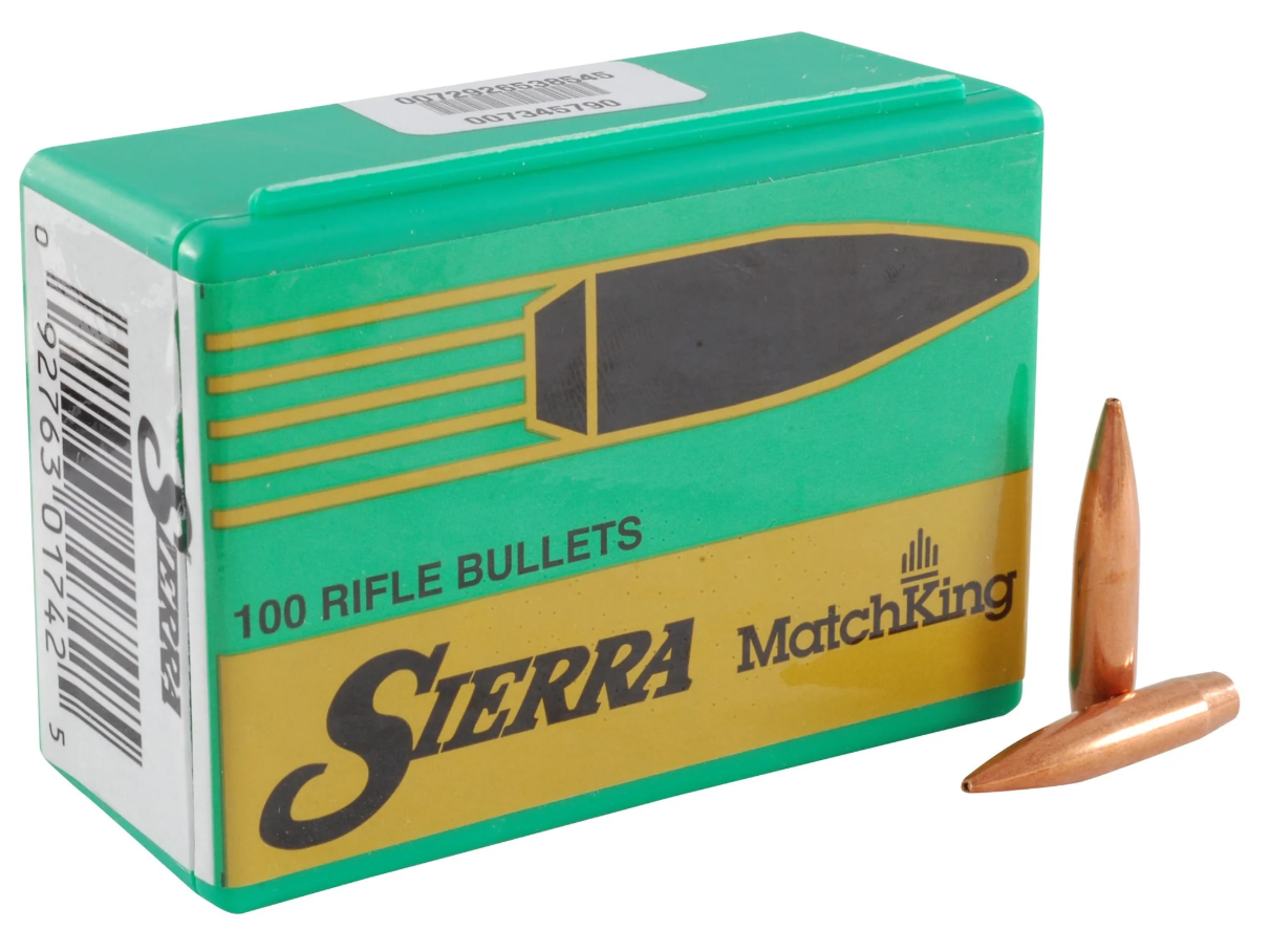 Sierra MatchKing Bullets 243 Caliber, 6mm (243 Diameter) 107 Grain Hollow Point Boat Tail (100Pk)