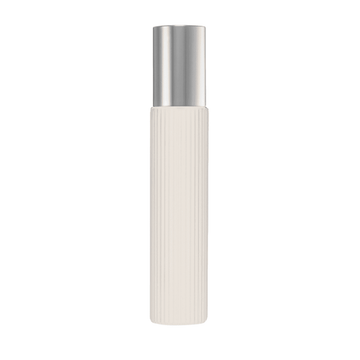 Tom Ford Soleil Neige EDP travel size bottle with ribbed white design and silver cap, ideal for men's citrus and amber fragrance on the go.