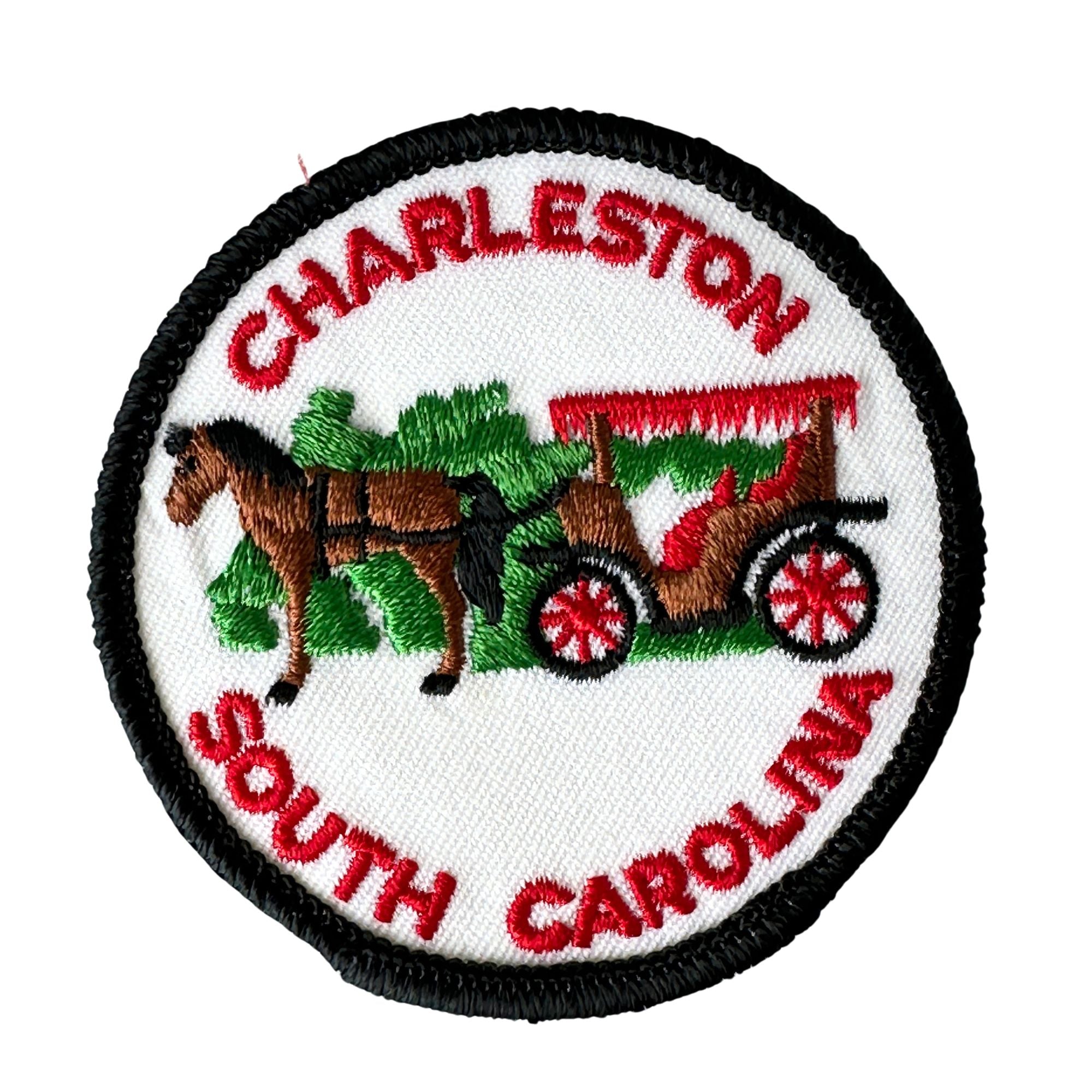South Carolina Charleston Horse Carriage Round Vintage Patch
