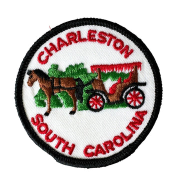 South Carolina Charleston Horse Carriage Round Vintage Patch