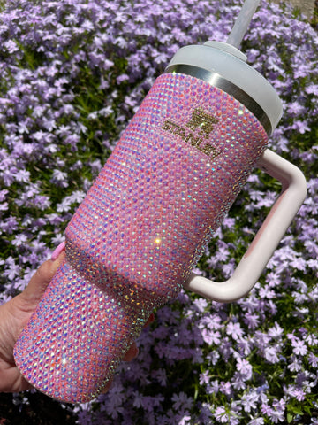 40oz Bling Stanley: Lt Pink & Gold