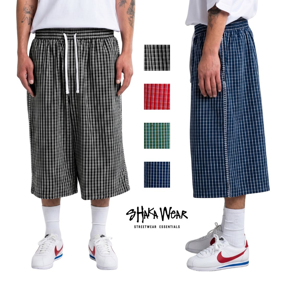 Shaka Wear Baggy Plaid Shorts