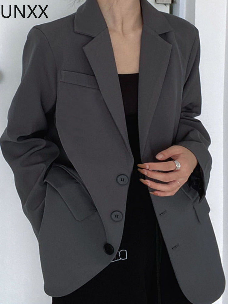 UNXX Spring Autumn  Stylish Women Solid Color Oversize Big Loose Blazer Coat Blazer Jacket for Women fall 2023 women