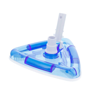 Weighted Transparent Triangular Pool Vacuum Head, Swivel Hose Connection & EZ Clip Handle, Connect 1-1/4" or 1-1/2" Hose, Remove Debris Clean Corners