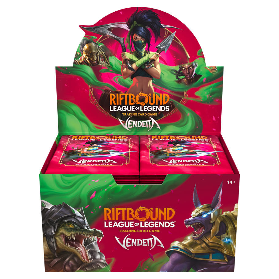 Riftbound League of Legends Vendetta trading card game packaging