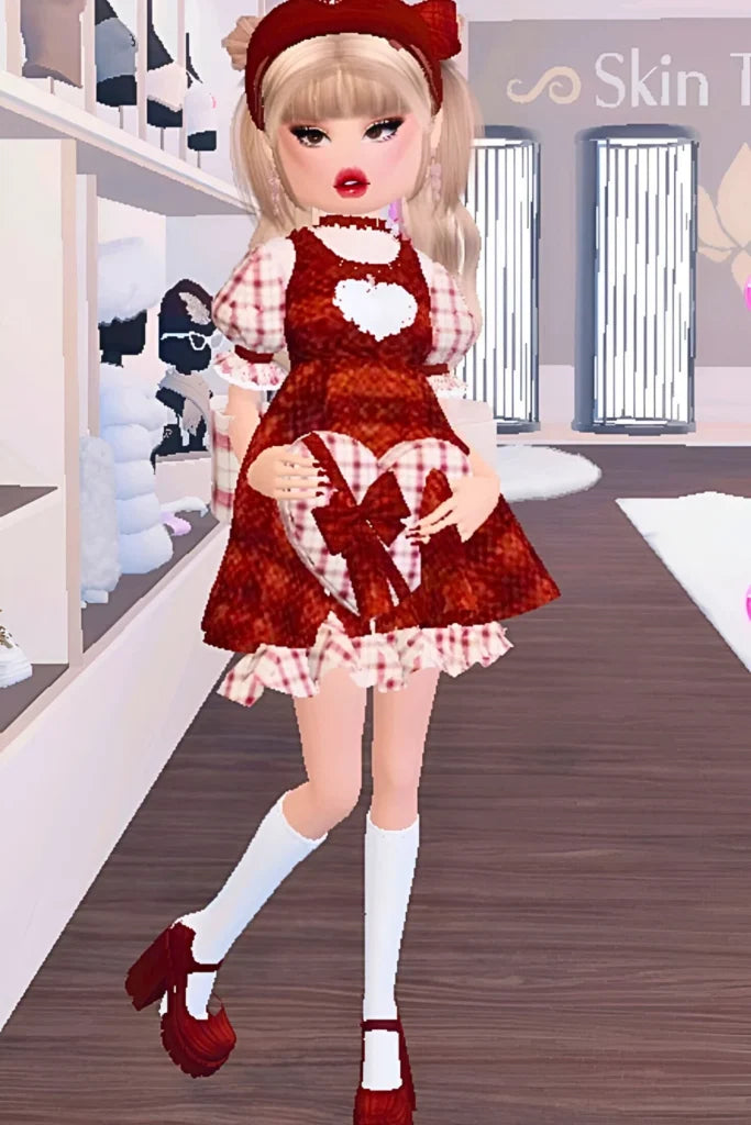 Valentine's Day 'Mom's Valentine' Heart Dress For Small Dogs & Cats – Red With Bow, Pullover Style Cute Pet Valentine Outfit