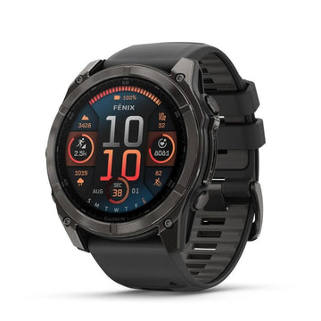 Garmin Fenix 8 51mm AMOLED, Sapphire, Carbon Grey DLC with Black/Pebble Grey Silicone Band