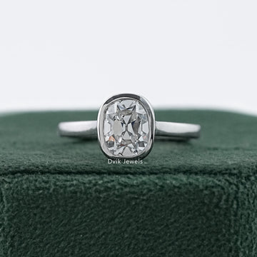 Old Mine Cushion Cut Bezel Set Diamond Ring Ring