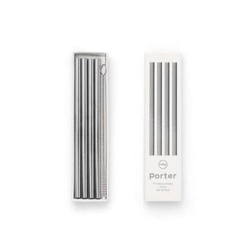 Metal Straws: Silver Set/4
