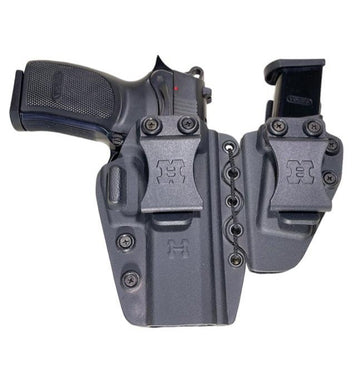 Pistolera Interior Appendix derecha en Kydex Negro Mate con porta cargador simple