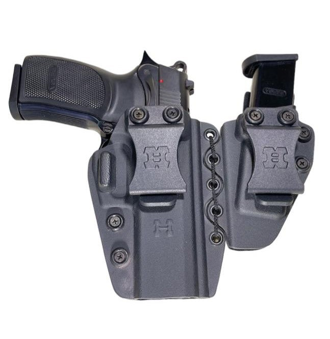 Pistolera Interior Appendix derecha en Kydex Negro Mate con porta cargador simple