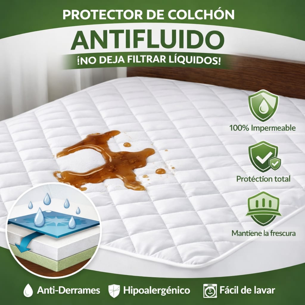 Protector Colchón Antifluido acolchado