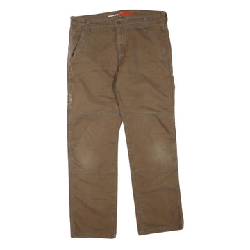 DICKIES Mens Cotton Blend Brown Regular Straight Trousers W36 L30 Workwear